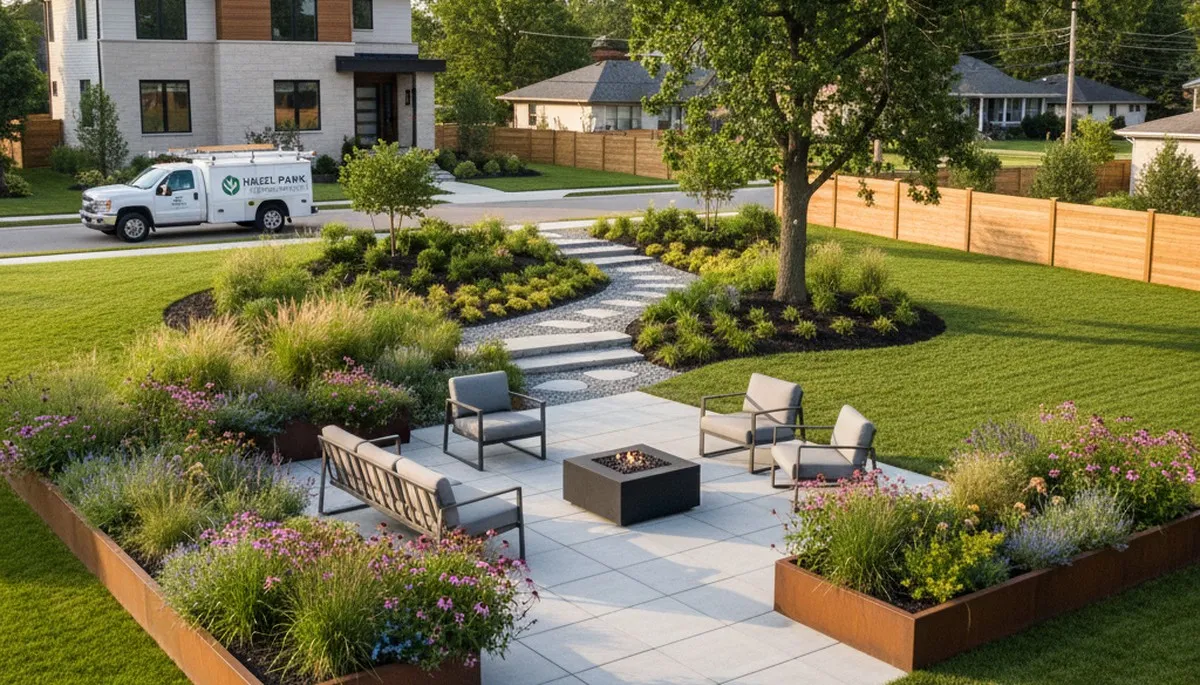 Landscaping crew serving Detroit, MI with professional lawn and hardscape services
